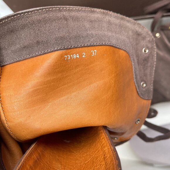 Chie Mihara QUECHU Suede Vintage Lace Up Knee High Rounded Toe Boots 7 - Picture 5 of 15